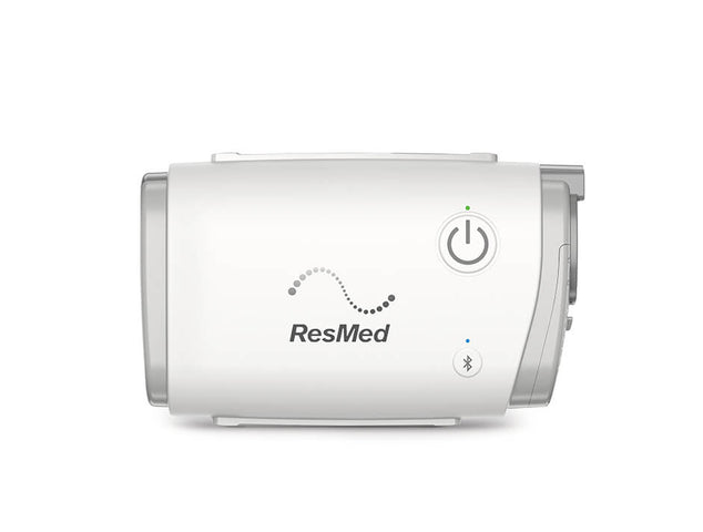 ResMed AirMini travel CPAP machine, compact enough for carry-on luggage