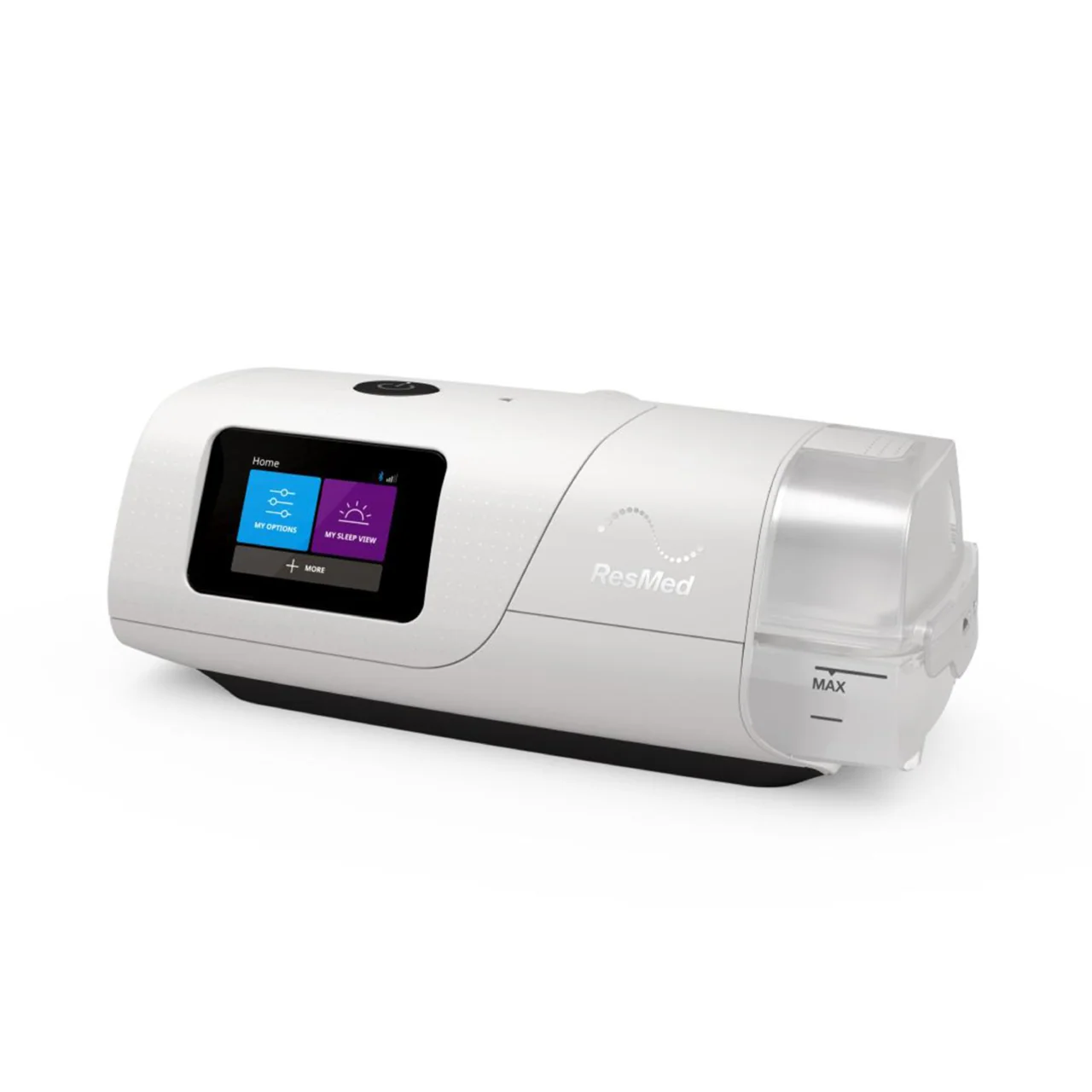 ResMed AirCurve 11 VAuto bilevel machine, angled front view