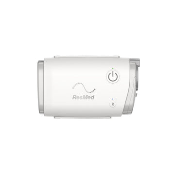 ResMed AirMini AutoSet travel CPAP machine, front view