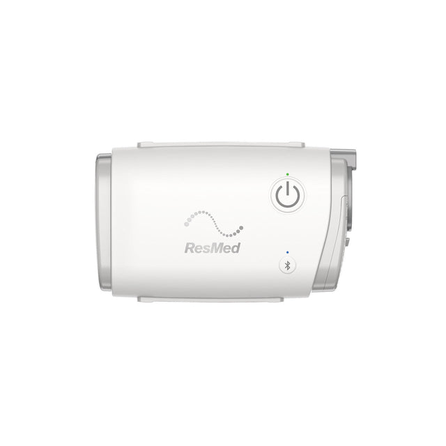 ResMed AirMini AutoSet travel CPAP machine, front view