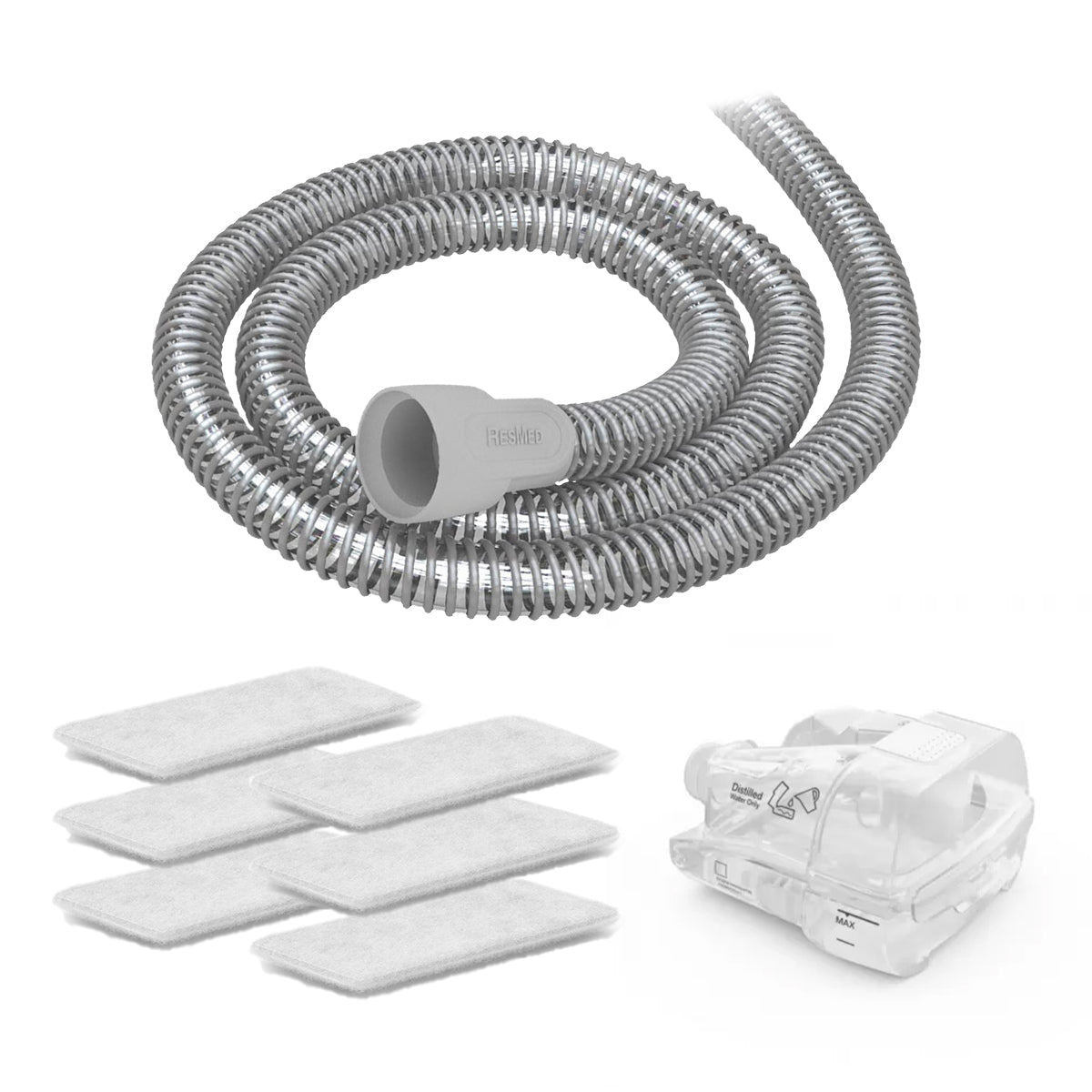 AirSense 11 resupply pack with SlimLine tube, one water chamber and six filters