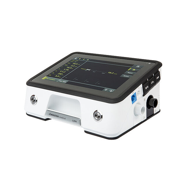 Löwenstein LUISA portable ventilator in horizontal position