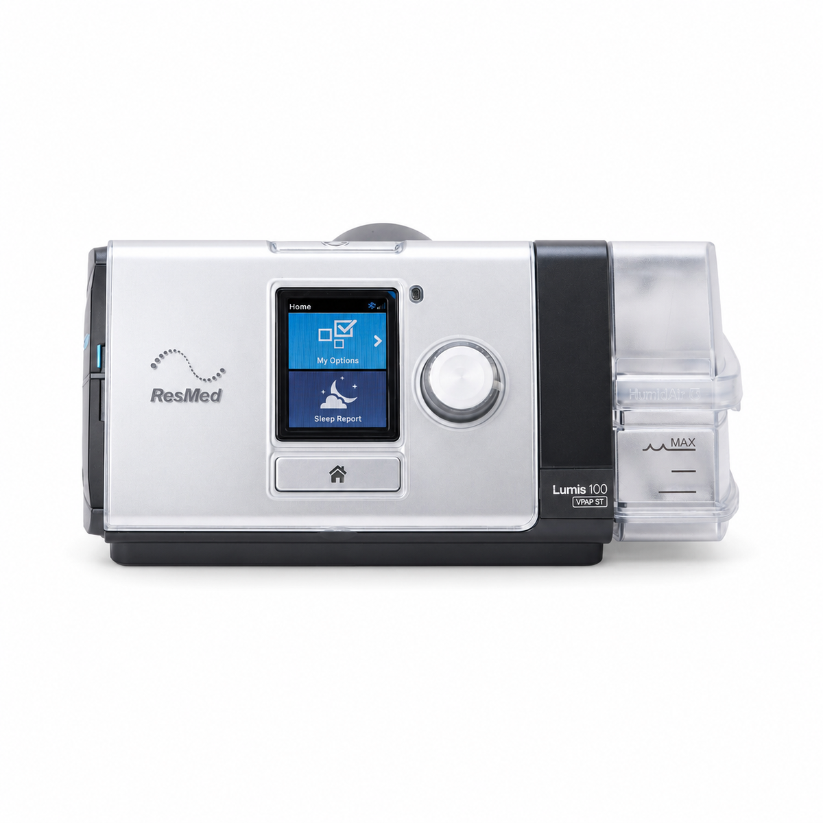 ResMed Lumis 100 VPAP ST front view with HumidAir chamber