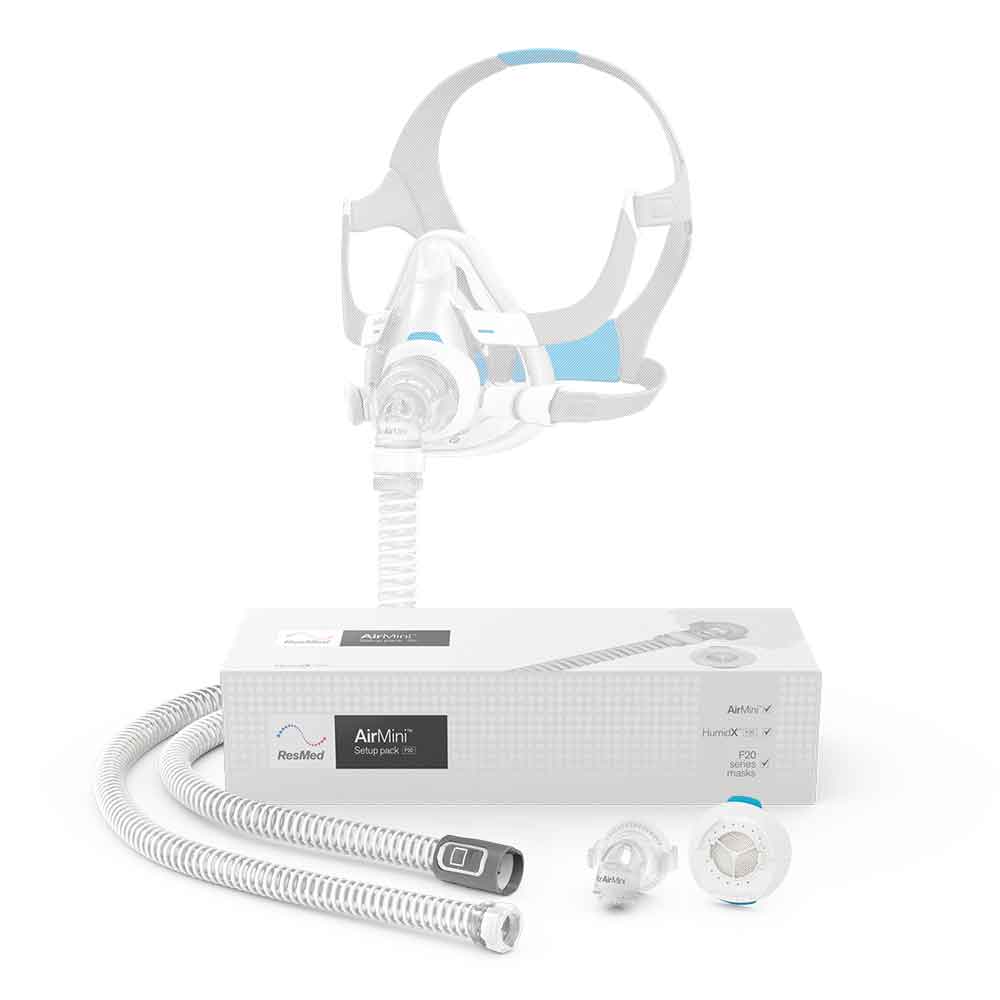 AirMini F20 setup pack with tubing, F20 connector and HumidX F20