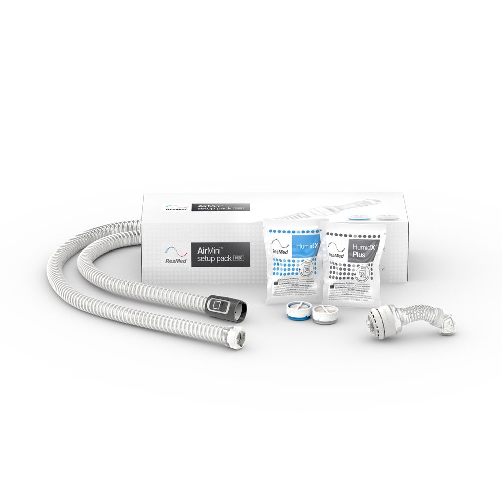 AirMini N20 setup pack with tubing, connector, HumidX and HumidX Plus