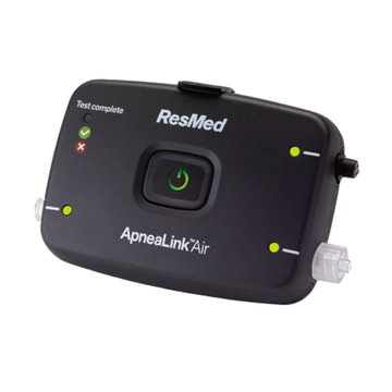 ResMed ApneaLink Air recorder used for the home sleep study service, angled front view