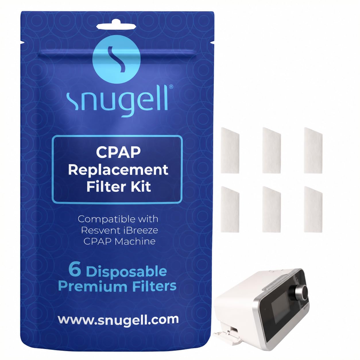 Snugell replacement filters compatible with Resvent iBreeze, 6 pack