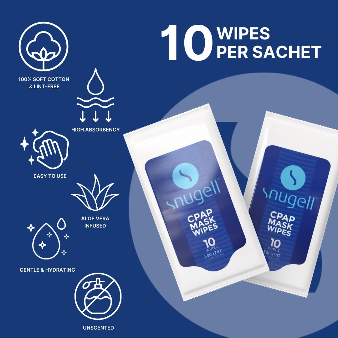 Snugell Unscented CPAP Travel Wipes – 12 Packs of 10 – manufacturer product view
