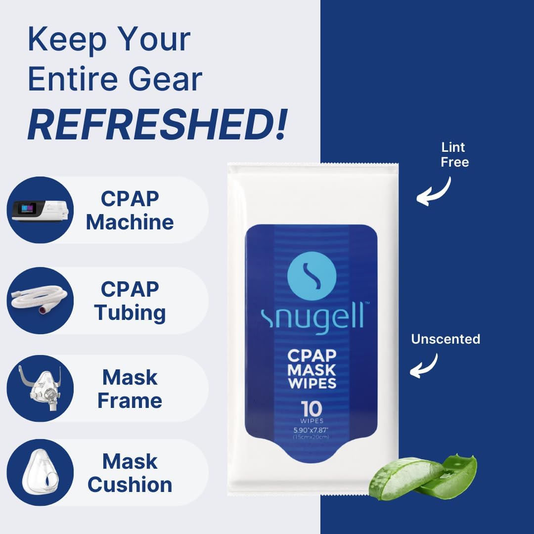 Snugell Unscented CPAP Travel Wipes – 12 Packs of 10 – manufacturer product view