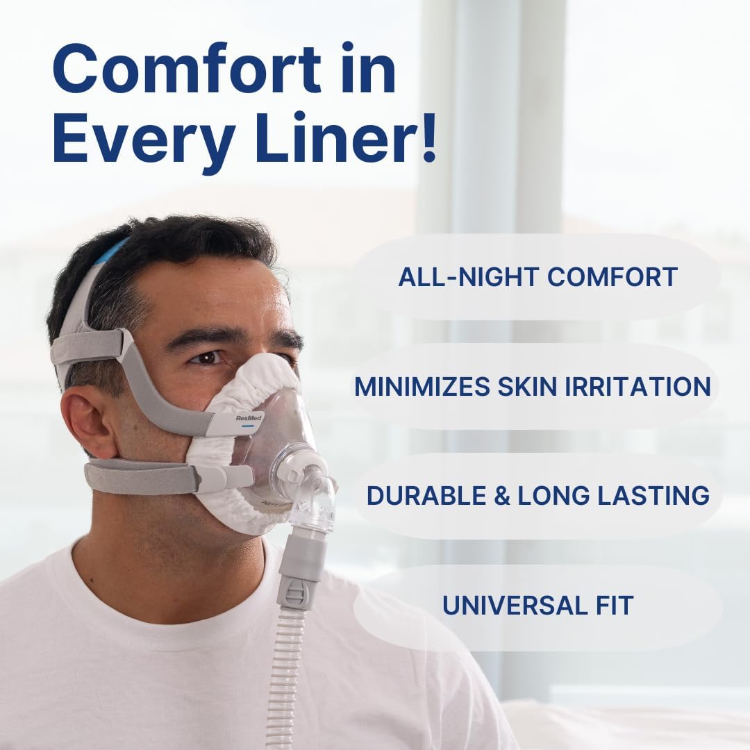 Snugell Full Face CPAP Mask Liners – White, 4 Pack – manufacturer product view