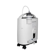 Yuwell 8F-5A oxygen concentrator, rear view with humidifier bottle and filter cover
